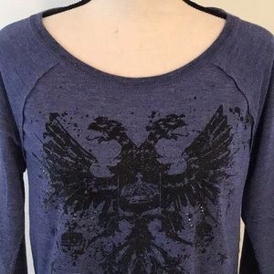 T-shirt Vintage Rock & Republic - Coupe Slim, Col Zippé, Gris Avec Motif Vert